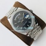 EW Factory Rolex Day-Date 40 Dark Rhodium Striped Dial Replica Watch